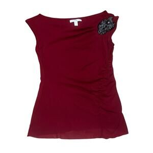 Y2K Womens Medium burgundy Sleeveless top Weston Wear Anthropologie Made in USA